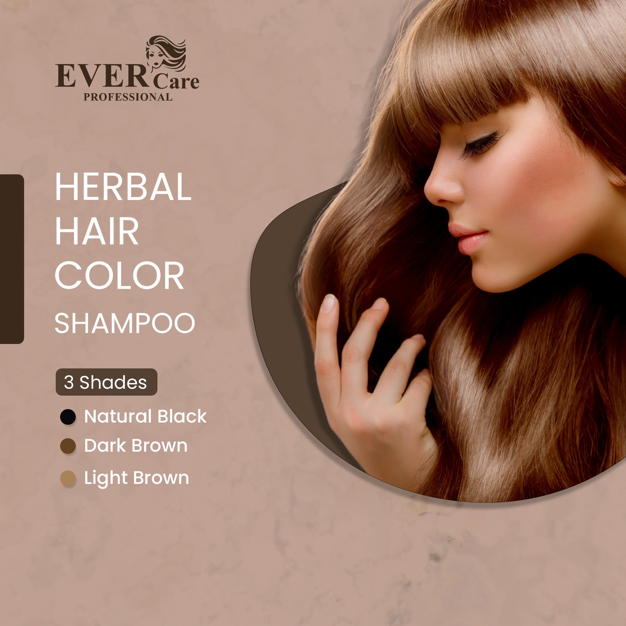 Natural Dark Brown Hair Color Shampoo Bottle