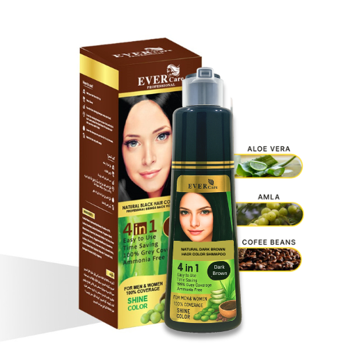 Natural Dark Brown Hair Color Shampoo Bottle