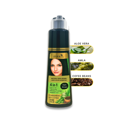 Natural Dark Brown Hair Color Shampoo Bottle