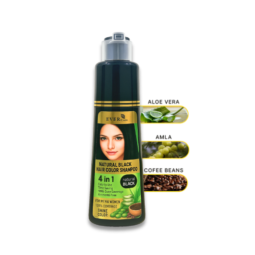 Natural Black Hair Color Shampoo Bottle