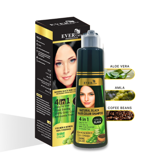 Natural Black Hair Color Shampoo Bottle